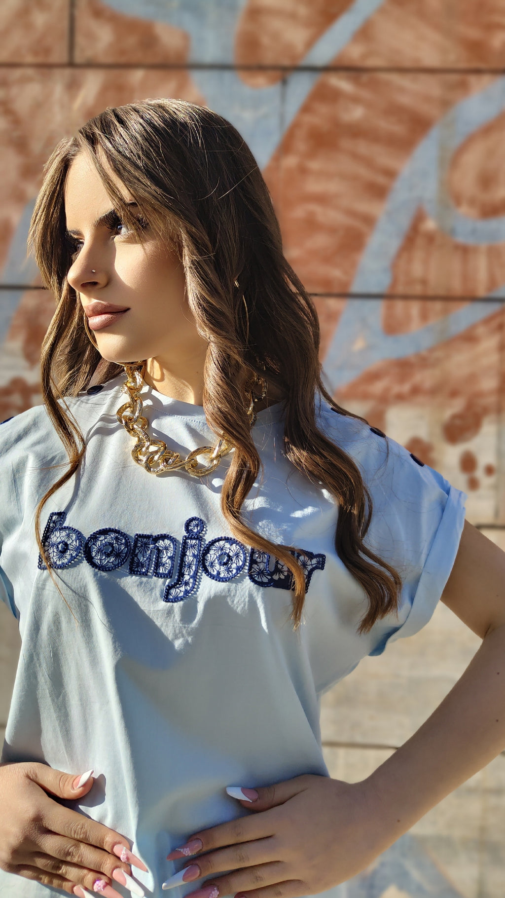 Maglia Bonjour Celeste