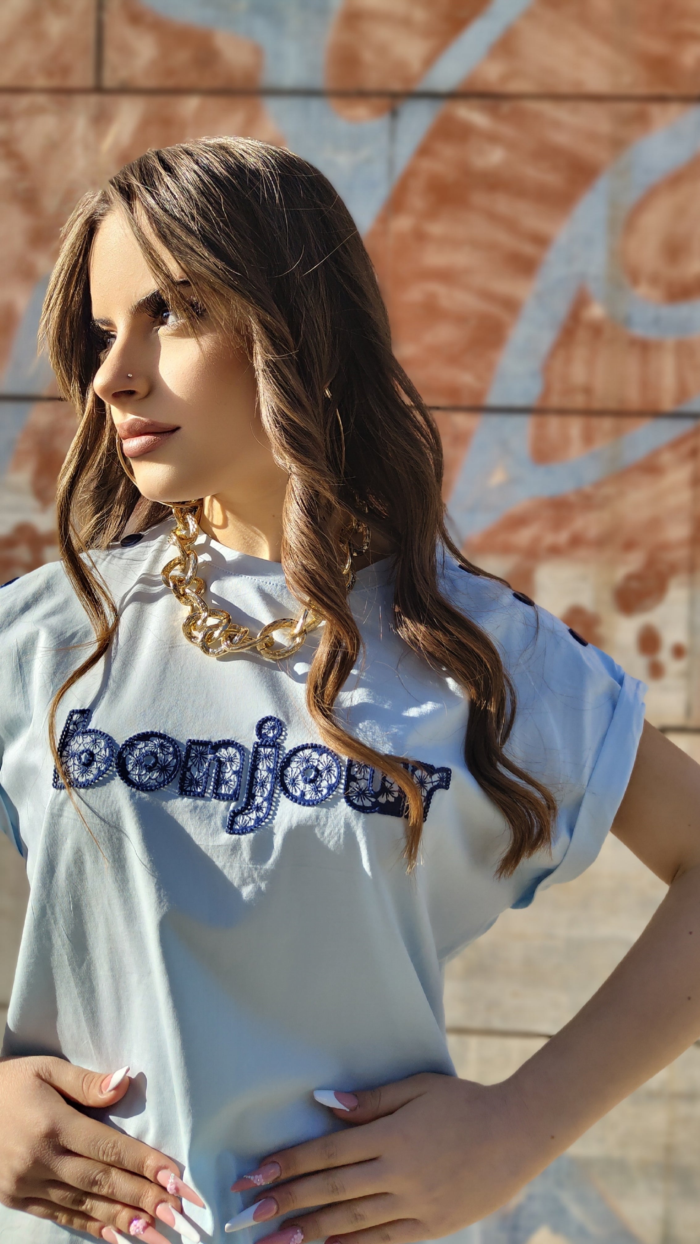 Maglia Bonjour Celeste