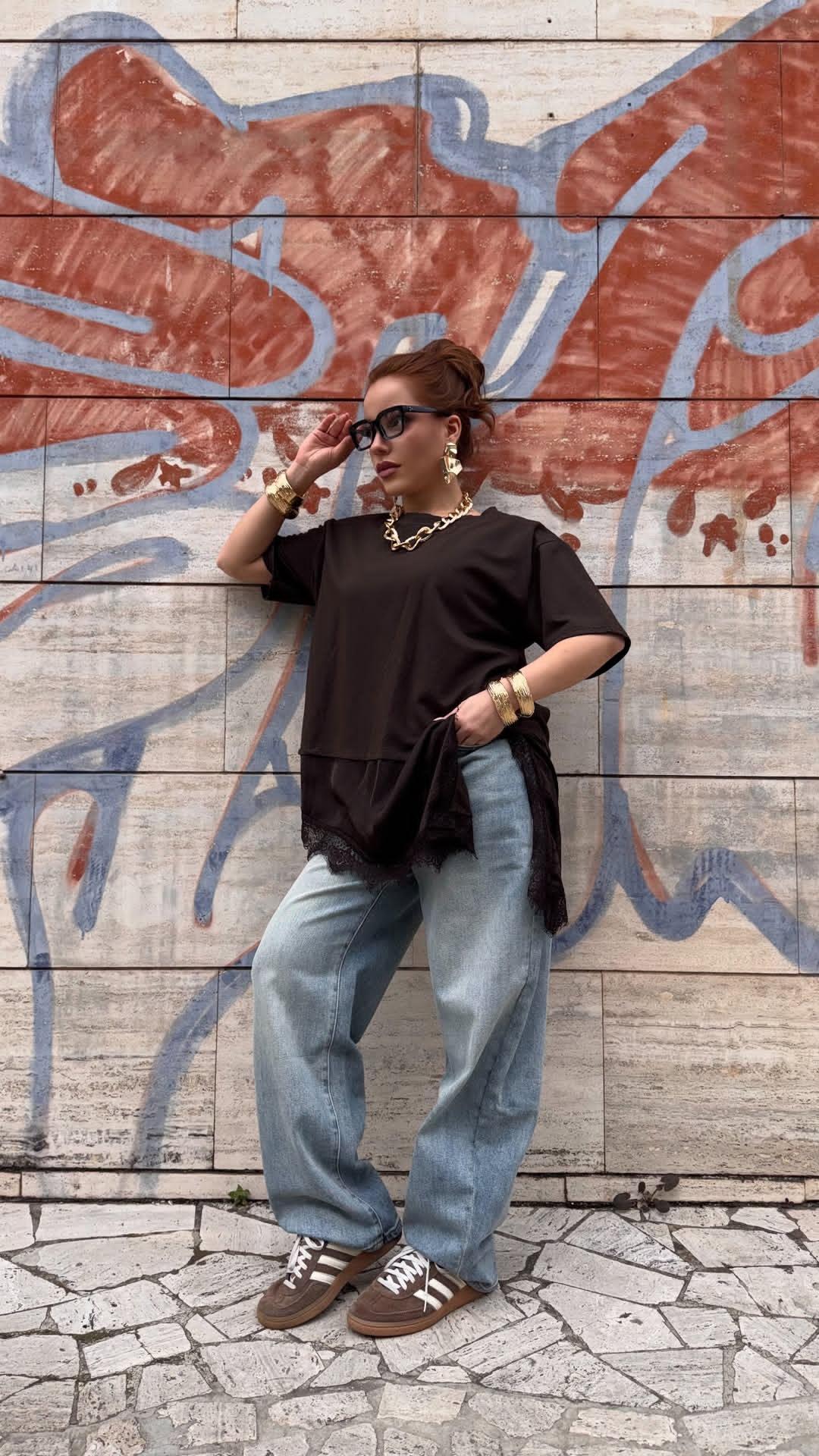 T-shirt Veronica marrone