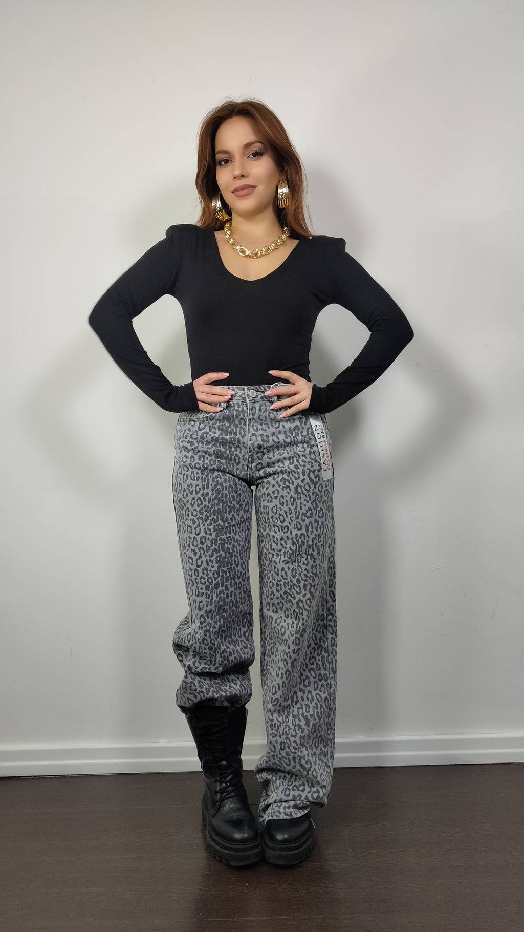 Jeans maculato grey
