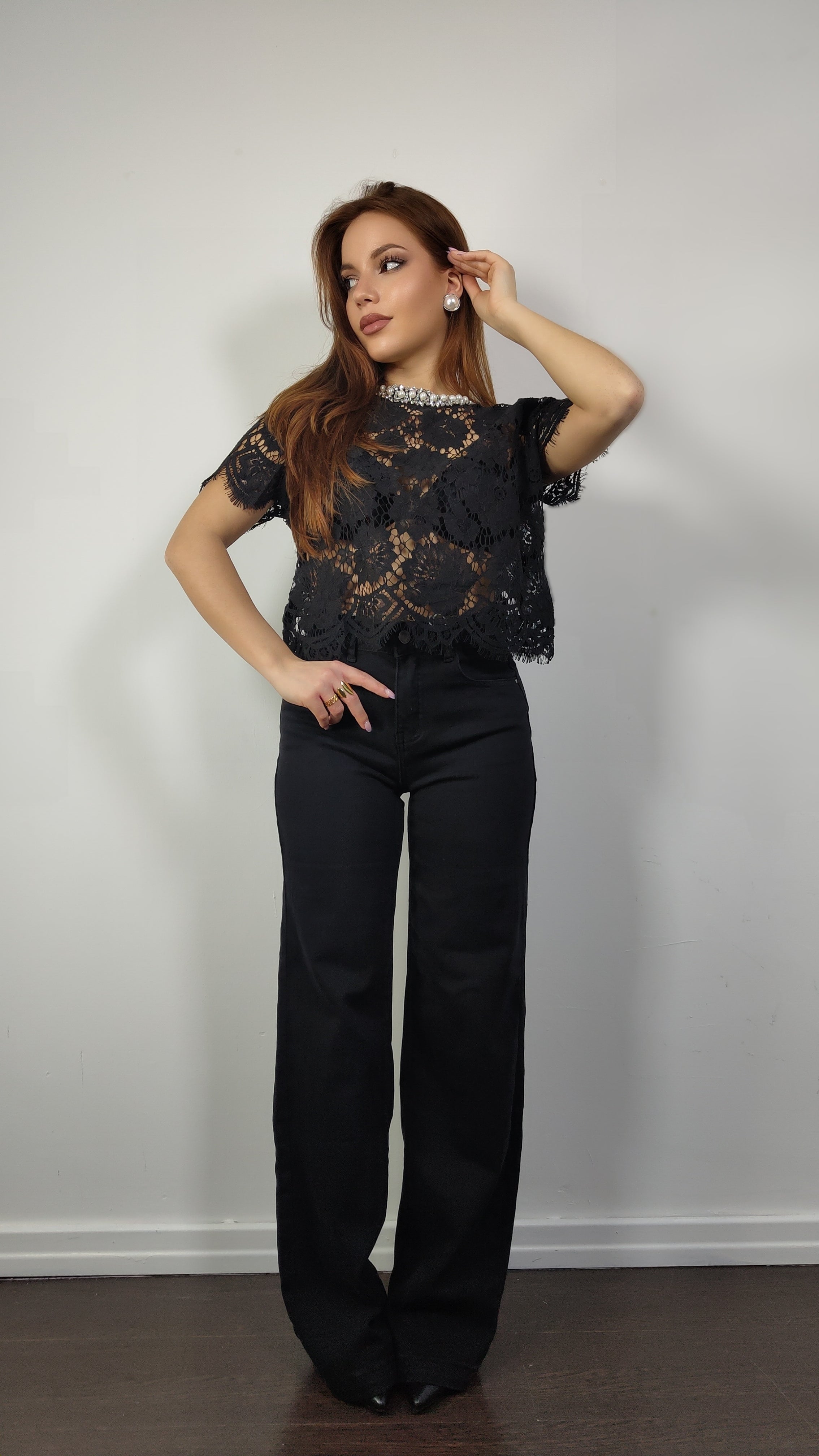 Maglia Flower Nera
