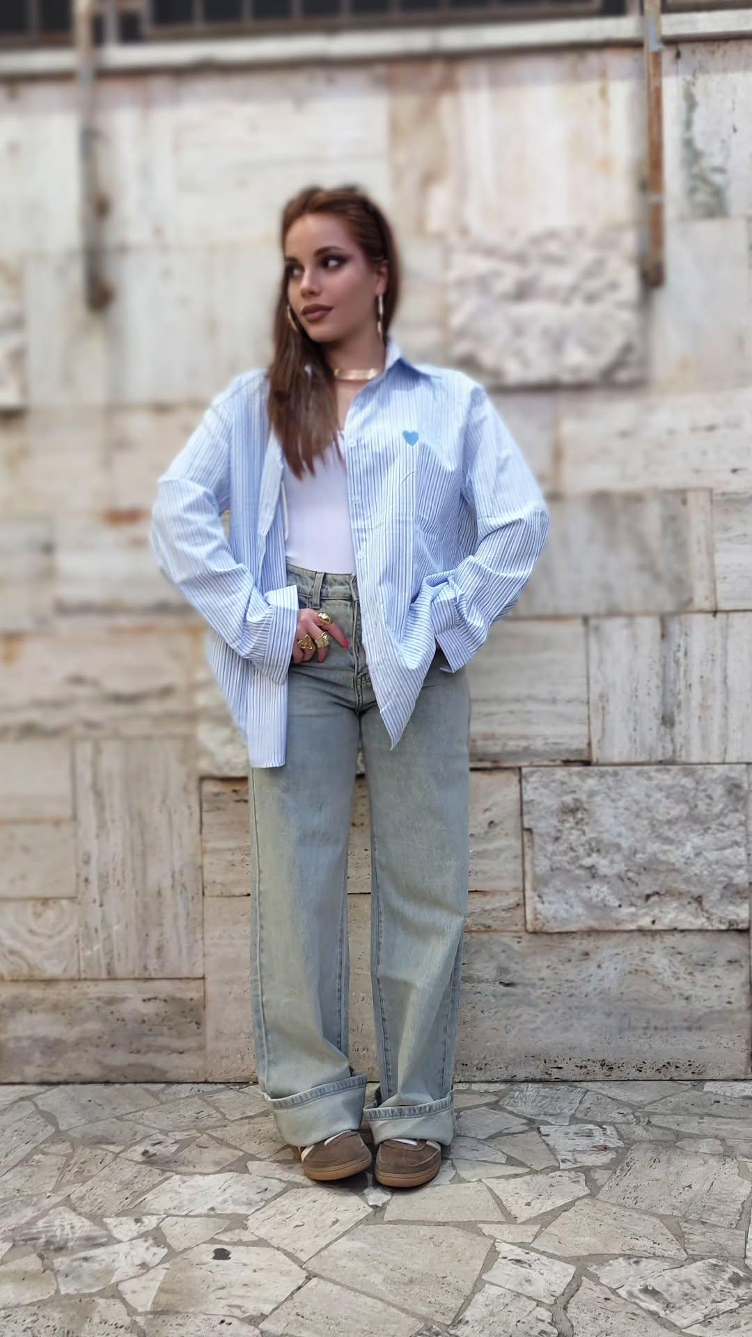 Camicia Love Celeste